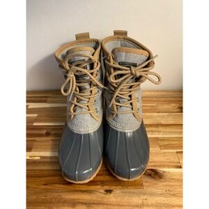 GH Bass Duck Boots Grey Felt Tan Lace Up Outdoor Gorpcore Minimalist 7